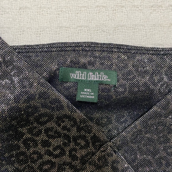 Grey Silver Cami Tank Top Size XXL Sparkly Cheetah Print Wild Fable - Picture 6 of 6